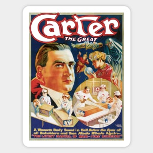 Vintage Magic Poster Art, Carter the Great Sticker